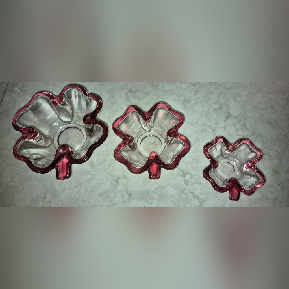 3 Vintage Shamrock Nesting Bowls - Picture 1 of 5